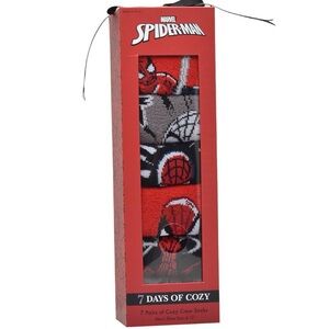 Marvel Spider-Man Red and Black Crew Socks Set Size 6-12
